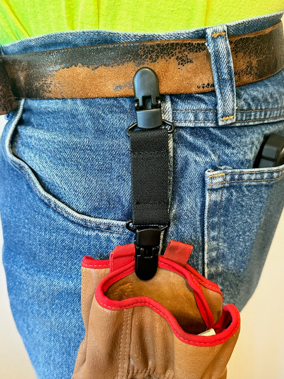 Glove Hanger Strap with Plastic Clasp